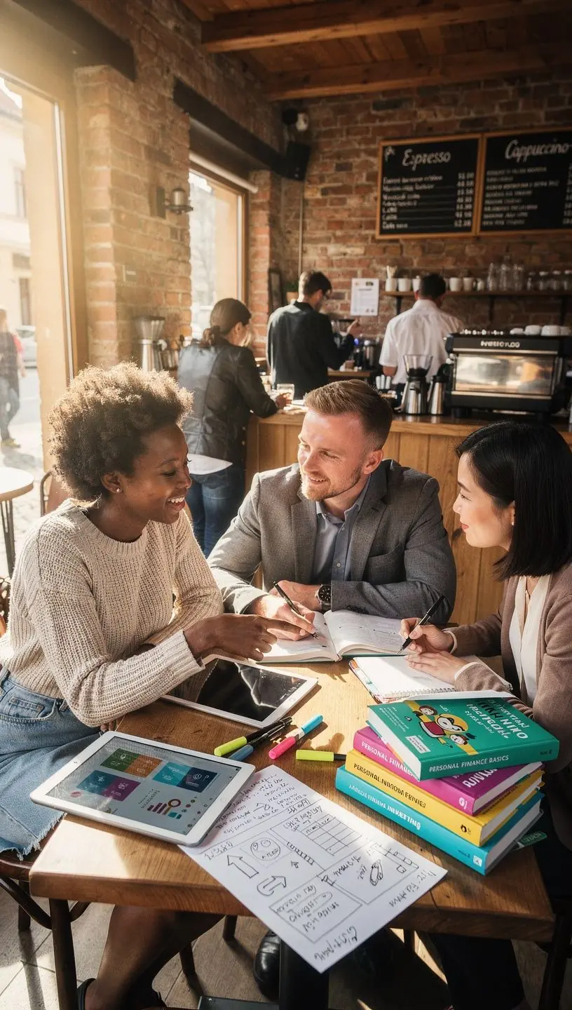 Schéma kroků k finančnímu plánování a kontrole rozpočtu s jasnými ikonami a popisky.